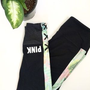 Pink Victoria Secret Leggings • Black